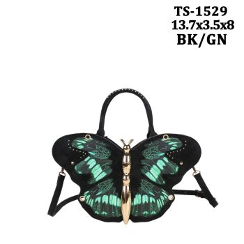 TS-1529BK/GN BUTTER FLY CROSS BODY BAG