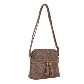 US-20773 ST/ST  EMBOSSED CROSS BODY BAG