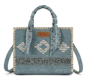 WG-HB-310-8120-JN Wrangler Whipstitch Aztec Satchel/Crossbody with Scarf Handle 