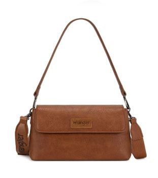 WG-HB-573-2003-BR Wrangler Flap Shoulder Crossbody Bag
