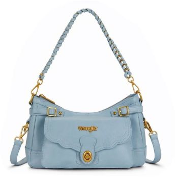 WG-HB-611-8185-BL Wrangler Braided Chain Flap Shoulder Bag