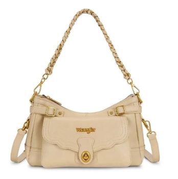 WG-HB-611-8185-TN Wrangler Braided Chain Flap Shoulder Bag