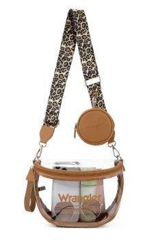 WG-HB-656-258-BR Wrangler Clear Crossbody Bag Set