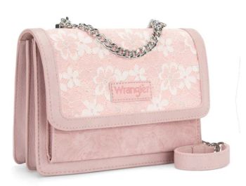 WG-HB-455-2365PK Wrangler Chic Lace Chain Shoulder Bag