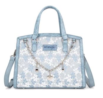 WG-HB-455-8130JN Wrangler Western Chic Lace with Chain Charm Satchel/Crossbody Bag