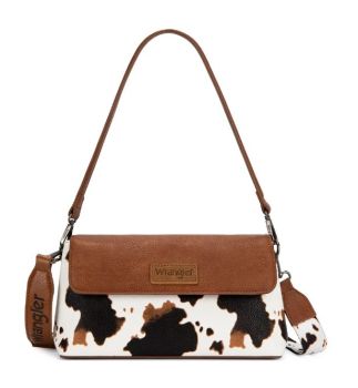 WG-HB-573-2003-COW-BR Wrangler Flap Shoulder Crossbody Bag