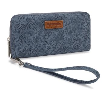 WG-WL-561-130-JN Wrangler Floral Tooled Wristlet RFID Wallet 