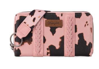 WG133-W006 PK  Wrangler Cow Print Wallet