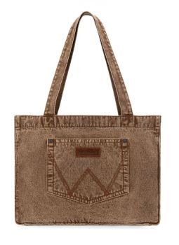 WG143-2006BR Wrangler Stitch Denim Tote Bag