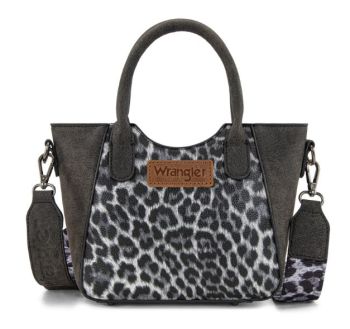 WG296-8015BK Wrangler Leopard Print Small Tote/Crossbody