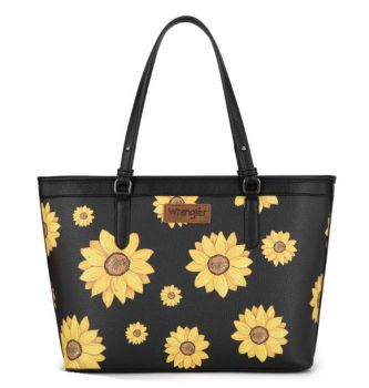 WG204-2002BK Wrangler Sunflower Print Tote Bag