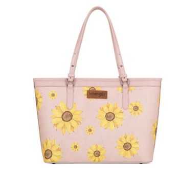 WG204-2002PIK Wrangler Sunflower Print Tote Bag