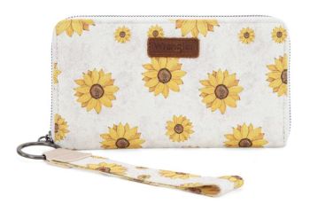 WG204-W006WT  Wrangler Sunflower Print PU Leather Wallet