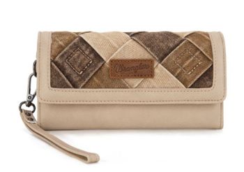 WG210-W062 TN Wrangler Denim Woven Tri-Fold Wristlet/Wallet