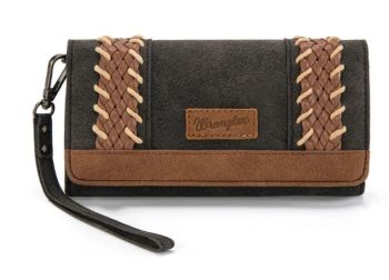 WG217-C018BK Wrangler Southwestern Print Wallet/Wristlet/Crossbody