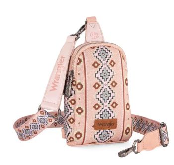 WG2205-210 PK Wrangler Aztec Print Crossbody Sling Chest Bag