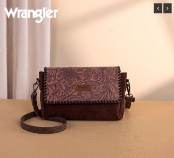 WG277-236CF Wrangler Vintage Floral Printed Crossbody Bag with Small Pouch