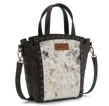 WG252-8014BK Wrangler Genuine Hair-On Cowhide Tote/Crossbody