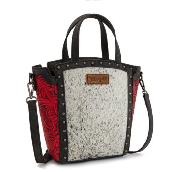 WG252-8014RD Wrangler Genuine Hair-On Cowhide Tote/Crossbody