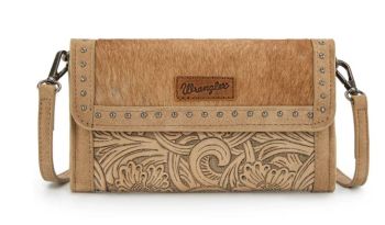 WG252-C012TN Wrangler Genuine Cowhide Wallet/Wristlet/Crossbody Bag