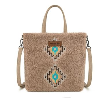WG263-2002TN Wrangler Sherpa Aztec Sherpa Tote/Crossbody