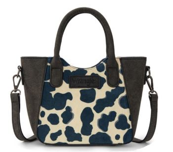 WG264-8015BKWrangler Cow Print Mini Tote/Crossbody
