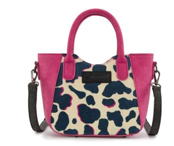 WG264-8015HPK Wrangler Cow Print Mini Tote/Crossbody