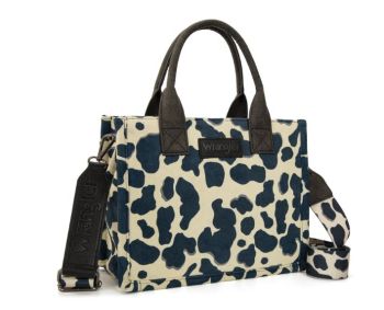 WG264-8120BK Wrangler Cow Print Concealed Carry Tote/Crossbody