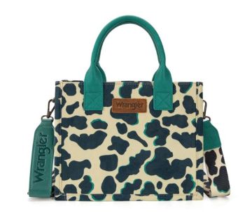 WG264-8120DTQ Wrangler Cow Print Concealed Carry Tote/Crossbody