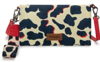 WG264-W106RD Wrangler Cow Print Wallet/Wristlet/Crossbody