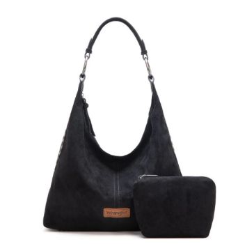 WG276-9182BK Wrangler Floral Tooled Hobo Bag with Pouch