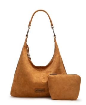 WG276-9182BR Wrangler Floral Tooled Hobo Bag with Pouch
