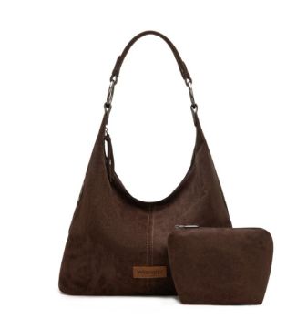 WG276-9182CF Wrangler Floral Tooled Hobo Bag with Pouch