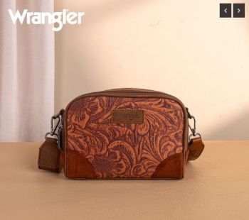 WG277-1833BR Wrangler Vintage Floral Printed Small Crossbody Bag 
