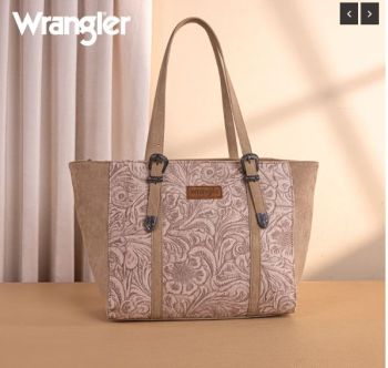 WG277-2002KH Wrangler Vintage Floral Printed Large Tote Bag