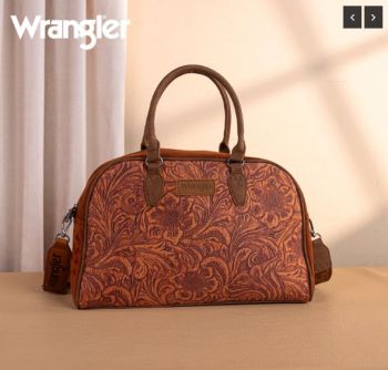 WG277-5110BR Wrangler Vintage Floral Printed Duffle Bag