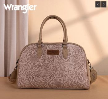 WG277-5110_KH Wrangler Vintage Floral Printed Duffle Bag