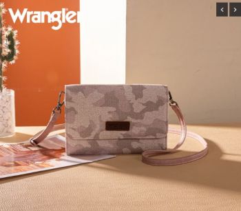WG286-1833PK  Wrangler Camo Print Canvas Clutch/Crossbody