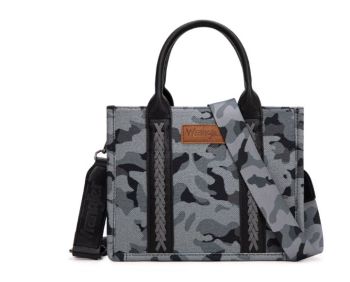 WG286-8120SBK Wrangler Camo Print Concealed Carry Tote/Crossbody