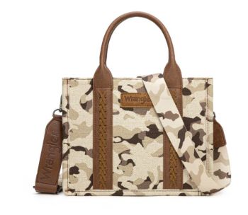 WG286-8120SBR Wrangler Camo Print Concealed Carry Tote/Crossbody