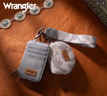 WG286-W0051GY Wrangler Camo Print Dual Pouch Wristlet