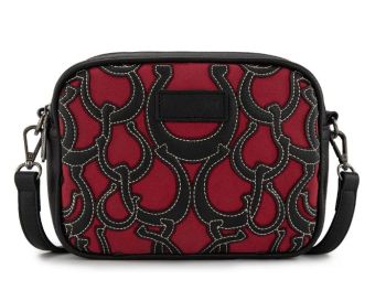 WG292-8365BK Wrangler Horseshoe Cutout Double Zip Crossbody BaG