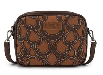 WG292-8365CF Wrangler Horseshoe Cutout Double Zip Crossbody BaG