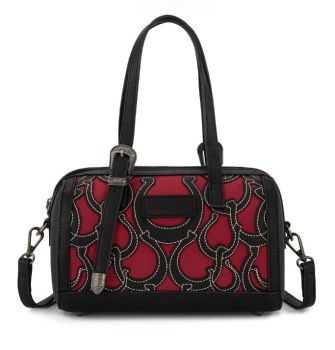 WG292-9012BK Wrangler Horseshoe Stitch Mini Boston Crossbody Bag