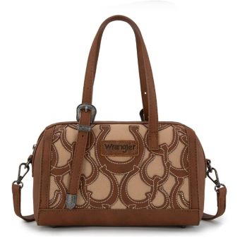 WG292-9012BR Wrangler Horseshoe Stitch Mini Boston Crossbody Bag