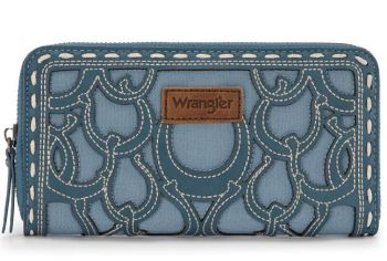 WG292-W082JN Wrangler Horseshoe Cutout Zip Around Wallet