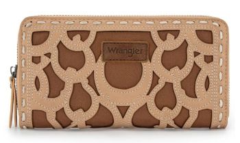 WG292-W082KH Wrangler Horseshoe Cutout Zip Around Wallet