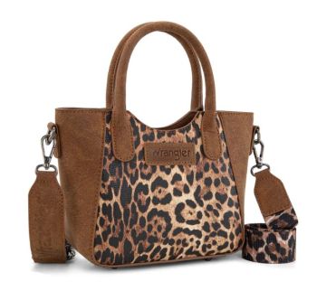 WG296-8015BR Wrangler Leopard Print Small Tote/Crossbody