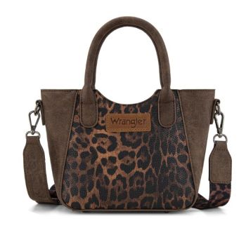 WG296-8015CF Wrangler Leopard Print Small Tote/Crossbody