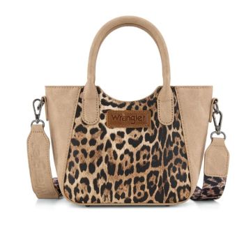 WG296-8015TN Wrangler Leopard Print Small Tote/Crossbody